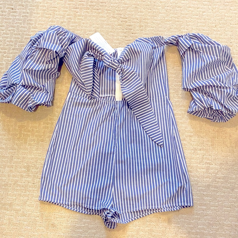 Striped Romper with bow size L